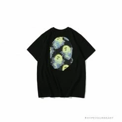 Hypeyourbeast Clothes BAPE Green Ape Head Blue Storm Tee Shirt 'BLACK'