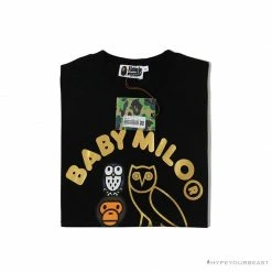 Hypeyourbeast BAPE Baby Milo Owl Bronzing Tee Shirt 'BLACK'
