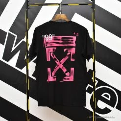Hypeyourbeast T-Shirts OFF-WHITE 99 Pink Arrow Tee Shirt 'BLACK'
