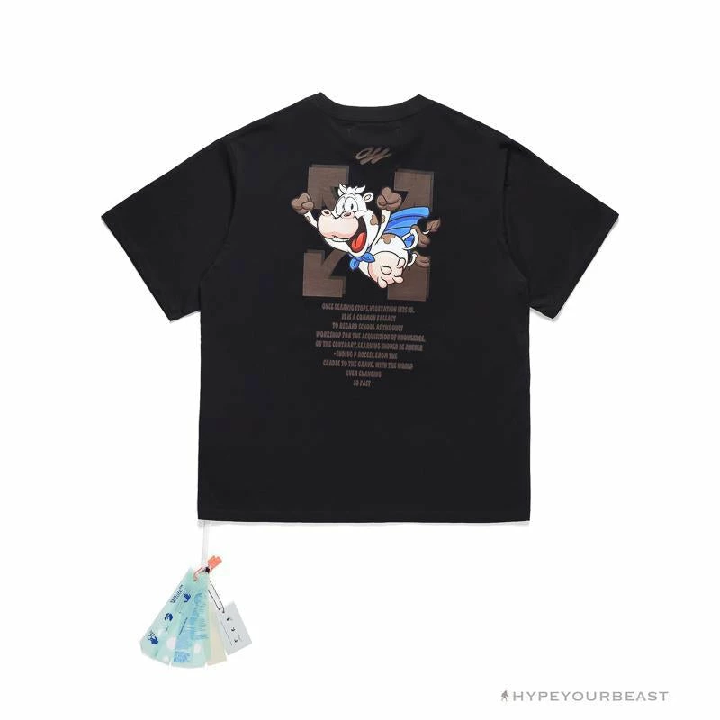 Hypeyourbeast OFF-WHITE Arrow Flying Cow Tee Shirt 'BLACK' T-Shirts 1 Hypeyourbeast OFF-WHITE Arrow Flying Cow Tee Shirt 'BLACK' T-Shirts