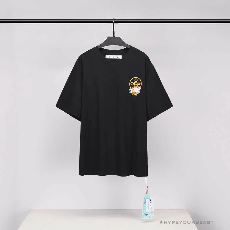 Hypeyourbeast OFF-WHITE Hawaiian Cow Arrow Tee Shirt 'BLACK' 1 Hypeyourbeast OFF-WHITE Hawaiian Cow Arrow Tee Shirt 'BLACK'