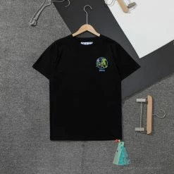 Hypeyourbeast OFF-WHITE Floral And Frog Pattern Tee Shirt 'BLACK' T-Shirts