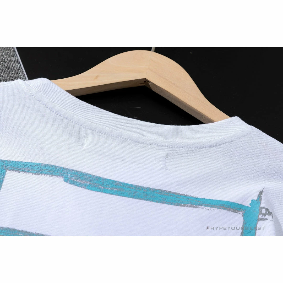 Hypeyourbeast OFF-WHITE Light Blue Marker Draw Pattern Tee Shirt 'WHITE' 5 Hypeyourbeast OFF-WHITE Light Blue Marker Draw Pattern Tee Shirt 'WHITE'