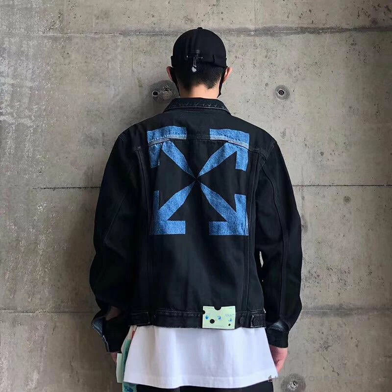 Hypeyourbeast OFF-WHITE Autumn And Winter New ️Back Blue Arrow Wash Denim Jacket Hoodies & Jackets 17 Hypeyourbeast OFF-WHITE Autumn And Winter New ️Back Blue Arrow Wash Denim Jacket Hoodies & Jackets