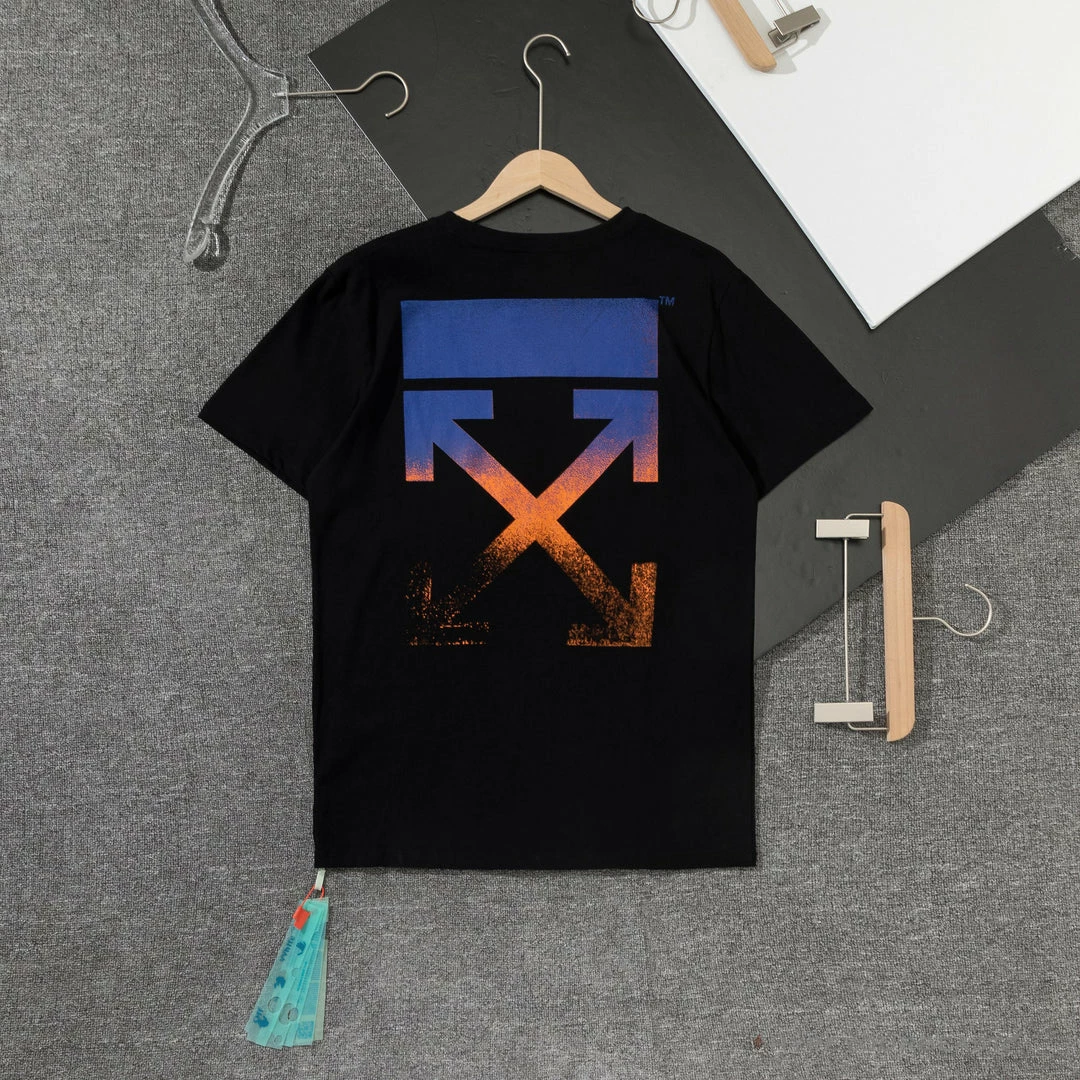 Hypeyourbeast OFF-WHITE Gradient Classic Cross Arrow Tee Shirt 'BLACK' 3 Hypeyourbeast OFF-WHITE Gradient Classic Cross Arrow Tee Shirt 'BLACK'