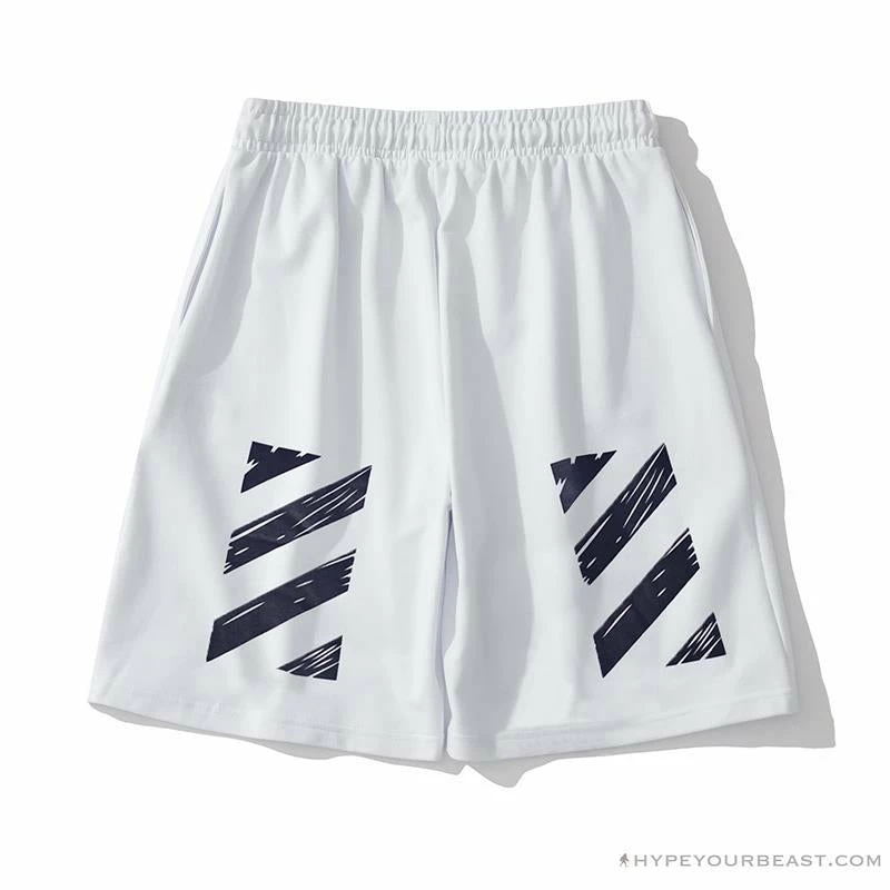 Hypeyourbeast OFF-WHITE Classic Seeing Things Shorts 'WHITE' 2 Hypeyourbeast OFF-WHITE Classic Seeing Things Shorts 'WHITE'