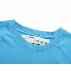 Hypeyourbeast OFF-WHITE Explosive Strip Basic Arrow Tee Shirt 'BLUE' T-Shirts