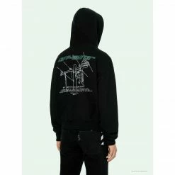 Hypeyourbeast Hoodies & Jackets OFF-WHITE Hand-Painted Utility Pole Worker Hoodie 'BLACK'