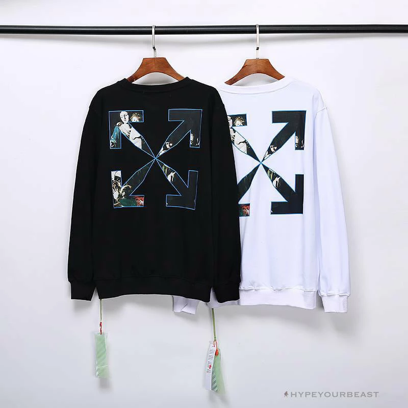 Hypeyourbeast OFF-WHITE New Madonna Painting Cotton Terry Long Sleeve Shirt 'WHITE' Shirts 2 Hypeyourbeast OFF-WHITE New Madonna Painting Cotton Terry Long Sleeve Shirt 'WHITE' Shirts