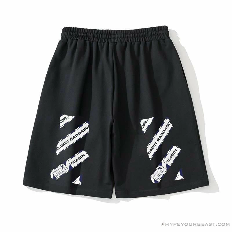 Hypeyourbeast OFF-WHITE Cabin Cabbage Shorts 'BLACK' Pants 2 Hypeyourbeast OFF-WHITE Cabin Cabbage Shorts 'BLACK' Pants