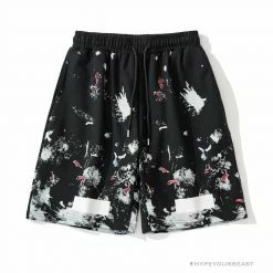 Hypeyourbeast Pants OFF-WHITE Hot Starry Sky Fireworks Shorts 'BLACK'