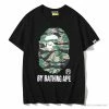 Hypeyourbeast Clothes BAPE Tiger Pattern Camouflage Ape Man Initial Print Tee Shirt 'BLACK'
