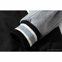 Hypeyourbeast BAPE Embroidered STA Star Stitched Woolen Baseball Jacket 'BLACK'