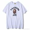 Hypeyourbeast BAPE Classic Basic Ape Man Head English LOGO Tee Shirt 'WHITE'