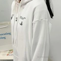 HypeYourBeast Off-White Green Hoodie - White Hoodies & Jackets