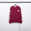 Hypeyourbeast OFF-WHITE Rubber Strip Arrow Hoodie 'WINE RED'