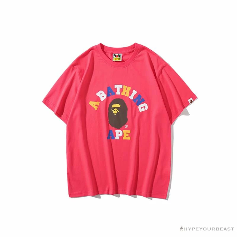 Hypeyourbeast BAPE Little Ape Head Colorful Classic Tee Shirt 'PINK' Clothes 1 Hypeyourbeast BAPE Little Ape Head Colorful Classic Tee Shirt 'PINK' Clothes