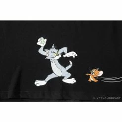 Hypeyourbeast Clothes BAPE Little Ape Head Tom And Jerry Chase Tee Shirt 'BLACK'