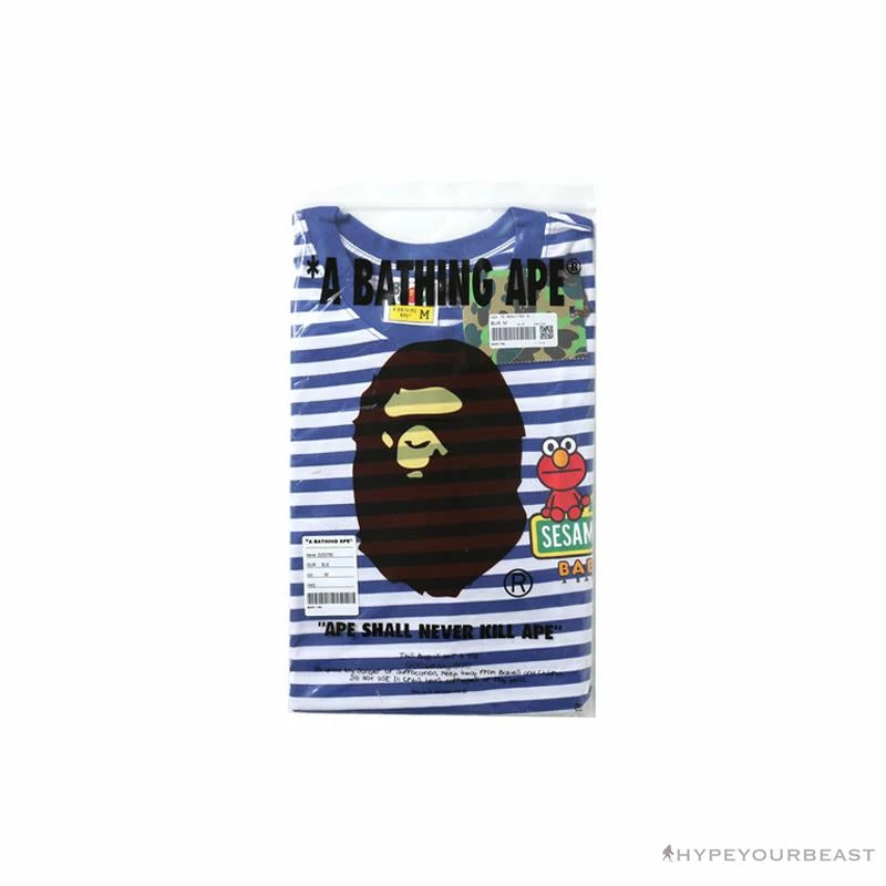 Hypeyourbeast Clothes BAPE Baby Milo Sesame Street Striped Tee Shirt 'BLUE' 17 Hypeyourbeast Clothes BAPE Baby Milo Sesame Street Striped Tee Shirt 'BLUE'