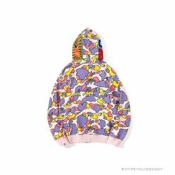 Hypeyourbeast BAPE Shark Head STA Star Camouflage Hoodie 'PINK'