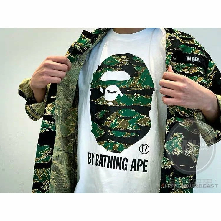 Hypeyourbeast BAPE Tiger Pattern Camouflage Ape Initials Tee Shirt 'WHITE' Clothes 6 Hypeyourbeast BAPE Tiger Pattern Camouflage Ape Initials Tee Shirt 'WHITE' Clothes