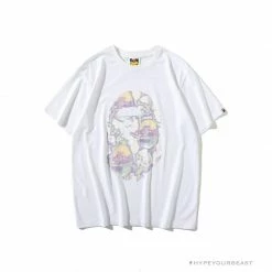 Hypeyourbeast Clothes BAPE Great Ape Head Symphony Lightning Tee Shirt 'WHITE'