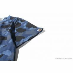 Hypeyourbeast BAPE Camouflage Shark Head Classic Cotton Short Sleeve Tee Shirt 'BLUE' Clothes