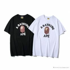 Hypeyourbeast BAPE Classic Basic Ape Man Head English LOGO Tee Shirt 'WHITE' 6 Hypeyourbeast BAPE Classic Basic Ape Man Head English LOGO Tee Shirt 'WHITE'