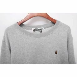 Hypeyourbeast BAPE Classic Ape Head Embroidered Long Sleeve Shirt 'GREY'