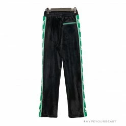 Hypeyourbeast OFF-WHITE Side Webbing Casual Green Letter Pants