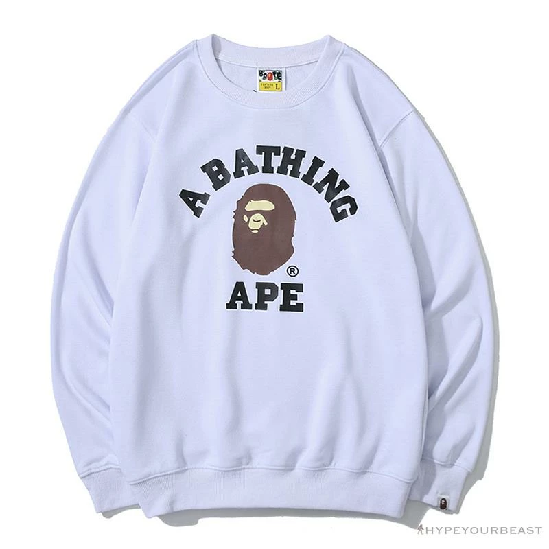 Hypeyourbeast Clothes BAPE X Bathing Ape Head Long Sleeve Shirt 'WHITE' 1 Hypeyourbeast Clothes BAPE X Bathing Ape Head Long Sleeve Shirt 'WHITE'