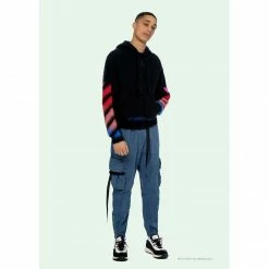 HypeYourBeast Off White Hoodie Blue Pink Hoodies & Jackets