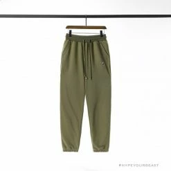 Hypeyourbeast BAPE Classic Ape Head Embroidered Standard Cotton Terry Pants 'ARMY GREEN'