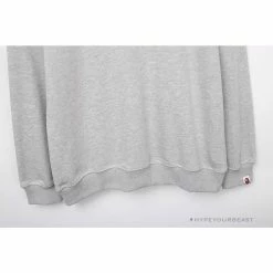 Hypeyourbeast BAPE Classic Ape Head Embroidered Long Sleeve Shirt 'GREY'