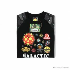 Hypeyourbeast Clothes BAPE Baby Milo Galaxy Astronaut Luminous Tee Shirt 'BLACK'