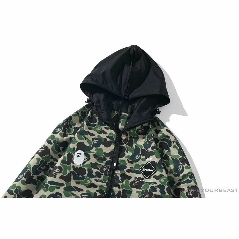 Hypeyourbeast BAPE X FCRB Joint Double Zip Camouflage Hoodie 'GREEN' 3 Hypeyourbeast BAPE X FCRB Joint Double Zip Camouflage Hoodie 'GREEN'