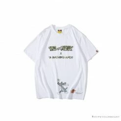 Hypeyourbeast BAPE Little Ape Head Tom And Jerry Chase Tee Shirt'WHITE' Clothes