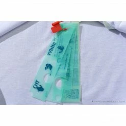 Hypeyourbeast T-Shirts OFF-WHITE Classic Cross Yellow Arrow Tape Tee Shirt 'WHITE'