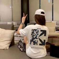 Hypeyourbeast T-Shirts OFF-WHITE Daisy Graffiti Arrow Conley Tee Shirt 'WHITE'