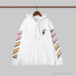 Hypeyourbeast Hoodies & Jackets OFF-WHITE Pink Orange Arrow Hoodie 'WHITE'