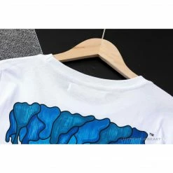 Hypeyourbeast T-Shirts OFF-WHITE Sea Blue Cross Arrow Tee Shirt 'WHITE'