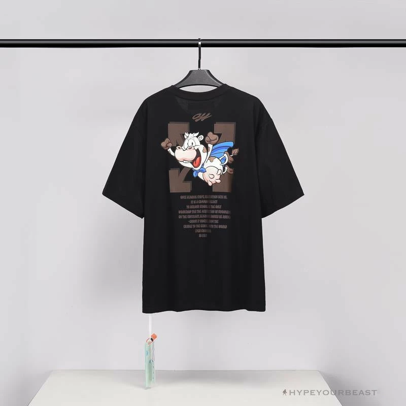 Hypeyourbeast OFF-WHITE Arrow Flying Cow Tee Shirt 'BLACK' T-Shirts 3 Hypeyourbeast OFF-WHITE Arrow Flying Cow Tee Shirt 'BLACK' T-Shirts
