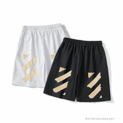 Hypeyourbeast Pants OFF-WHITE Explosive Strip Basic Arrow Shorts 'WHITE' 10 Hypeyourbeast Pants OFF-WHITE Explosive Strip Basic Arrow Shorts 'WHITE'