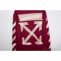Hypeyourbeast OFF-WHITE Rubber Strip Arrow Long Sleeve Shirt 'WINE RED' Shirts 17 Hypeyourbeast OFF-WHITE Rubber Strip Arrow Long Sleeve Shirt 'WINE RED' Shirts