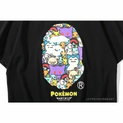 Hypeyourbeast Clothes BAPE Pokémon Co-branded Ape Head Tee Shirt 'BLACK' 18 Hypeyourbeast Clothes BAPE Pokémon Co-branded Ape Head Tee Shirt 'BLACK'