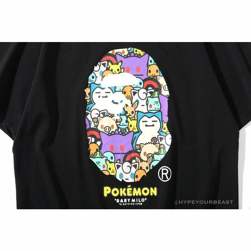 Hypeyourbeast Clothes BAPE Pokémon Co-branded Ape Head Tee Shirt 'BLACK' 4 Hypeyourbeast Clothes BAPE Pokémon Co-branded Ape Head Tee Shirt 'BLACK'
