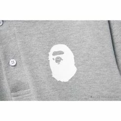Hypeyourbeast BAPE Classic Ape Head Print Versatile Polo Shirt 'GREY'