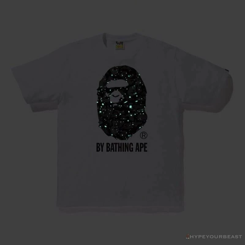 Hypeyourbeast BAPE Starry Sky Camouflage Luminous Great Ape Man Head Tee Shirt 'WHITE' 3 Hypeyourbeast BAPE Starry Sky Camouflage Luminous Great Ape Man Head Tee Shirt 'WHITE'