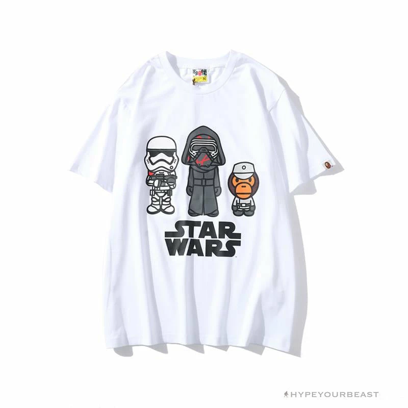 Hypeyourbeast BAPE X Star Wars Collaboration Black Warrior Tee Shirt 'WHITE' Clothes 1 Hypeyourbeast BAPE X Star Wars Collaboration Black Warrior Tee Shirt 'WHITE' Clothes