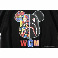 Hypeyourbeast BAPE Violent Bear Color Stitching Tee Shirt 'BLACK'